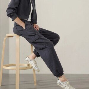 Athleta Forever Fleece Cargo Jogger - Cosmos (Blue/Grey): Small Tall